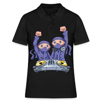 Dj Pour Disc Jockey Table de mixage Techno Rave - Polo Femme - noir - Devant - Ailine (174cm)
