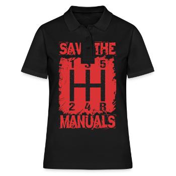 SAVE THE MANUALS KFZ Mechaniker Werkstatt Team - Frauen Polo Shirt - Schwarz - Vorne - Ailine (174cm)