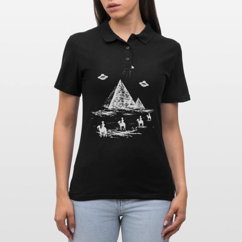 evolution alien ufo extraterrestrial pyramid egypt Women's Polo Shirt