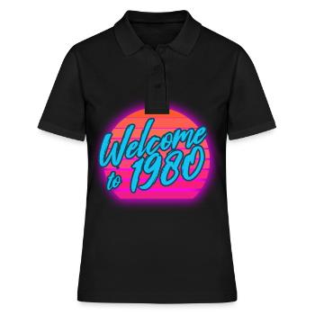 Années 80 Vintage 80 Outfir 80 Retro années 80 - Polo Femme - noir - Devant - Ailine (174cm)