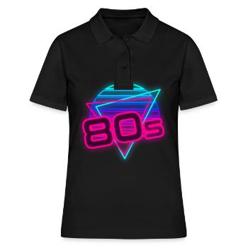 80er Mottoparty 80er Outfir 80er Retro 80er Jahre - Frauen Polo Shirt - Schwarz - Vorne - Ailine (174cm)
