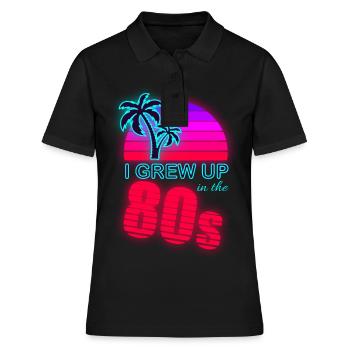 80er Retro 80er Outfir 80er Mottoparty 80er Jahre - Frauen Polo Shirt - Schwarz - Vorne - Ailine (174cm)