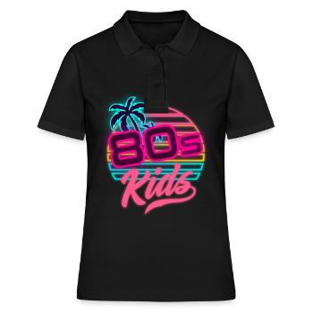 80er Kinder 80er Outfir 80er Retro 80er Jahre - Frauen Polo Shirt - Schwarz - Vorne - Ailine (174cm)