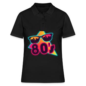 80er Sonnenbrille 80er Outfir 80er Mottoparty 80er - Frauen Polo Shirt - Schwarz - Vorne - Ailine (174cm)