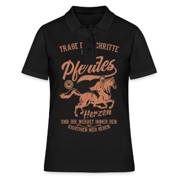Pferde Spruch Pferdeliebhaber Pferdesprüche - Frauen Polo Shirt - Schwarz - Vorne - Ailine (174cm)