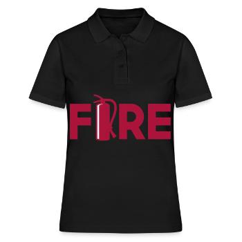 Extincteurs pompiers drôles Papa - Polo Femme - noir - Devant - Ailine (174cm)