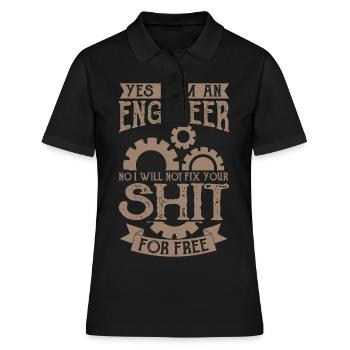 Ich Bin Ingenieur Maschinenbauingenieur Studium - Frauen Polo Shirt - Schwarz - Vorne - Ailine (174cm)