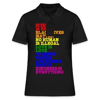 NO HUMAN IS ILLEGAL LGBT Pride Gay Pride Month - Polo Femme - noir - Devant - Ailine (174cm)