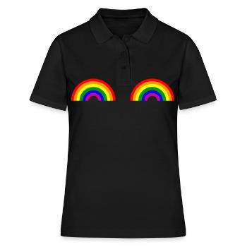 Arc-en-ciel Boobies LGBT Pride Gay Pride Month - Polo Femme - noir - Devant - Ailine (174cm)