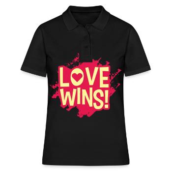 LOVE WINS LGBT Pride Gay Pride Month LGBTQ - Polo Femme - noir - Devant - Ailine (174cm)