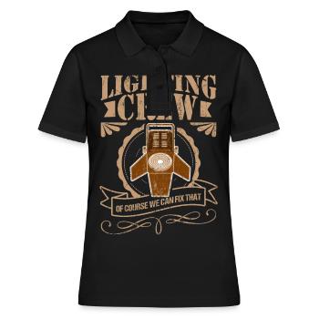 LIGHTING CREW Lighting Technology Lighting Technician - Women's Polo Shirt - black - Front - Ailine (174cm)