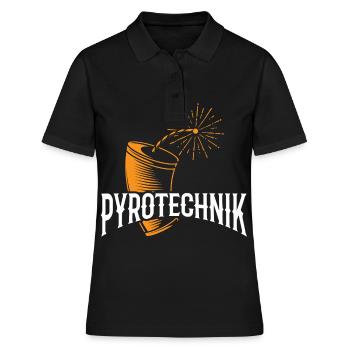 PYROTECHNIK Feuerwerk Feuerwerker Pyro Techniker - Frauen Polo Shirt - Schwarz - Vorne - Ailine (174cm)