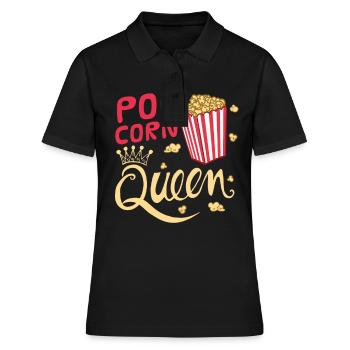 Popcorn - Frauen Polo Shirt - Schwarz - Vorne - Ailine (174cm)