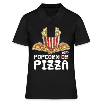 Popcorn - Frauen Polo Shirt - Schwarz - Vorne - Ailine (174cm)
