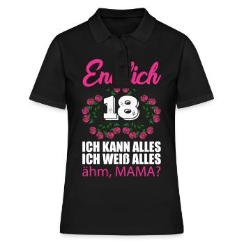18th birthday Finally 18 I can do everything I know - Women's Polo Shirt - black - Front - Ailine (174cm)