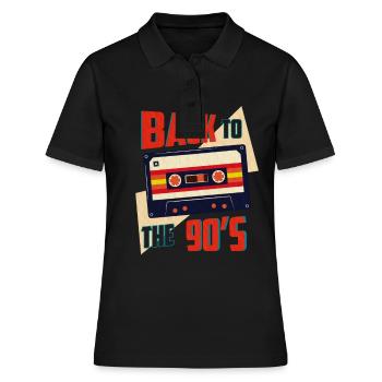 90s 90er - Frauen Polo Shirt - Schwarz - Vorne - Ailine (174cm)