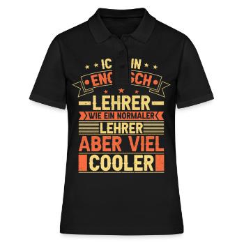 Englisch Lehrer - Frauen Polo Shirt - Schwarz - Vorne - Ailine (174cm)