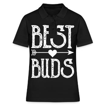 Best Buds Bester Freund Freundschaft Sprüche - Frauen Polo Shirt - Schwarz - Vorne - Ailine (174cm)