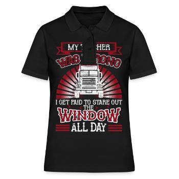 LKW Fahrer Lastwagenfahrer Fernfahrer Trucker - Frauen Polo Shirt - Schwarz - Vorne - Ailine (174cm)