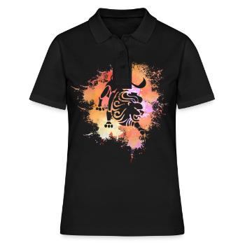Lion Signe astrologique Horoscope Astrologie - Polo Femme - noir - Devant - Ailine (174cm)