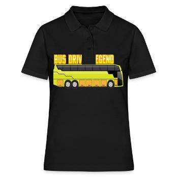 bus busse busfahrer reise herzschlag reisen urlaub - Frauen Polo Shirt - Schwarz - Vorne - Ailine (174cm)