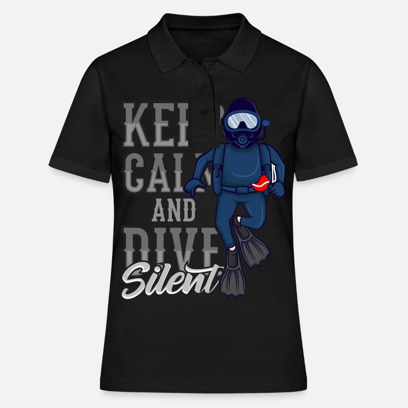 Keep Calm And Dive Silent Tec Diver Plongeur professionnel - Polo Femme - noir