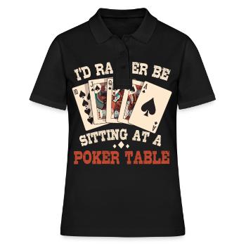 Poker Pokerspieler Texas Holdem - Frauen Polo Shirt - Schwarz - Vorne - Ailine (174cm)