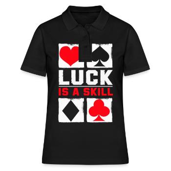 Poker Pokerspieler Texas Holdem - Frauen Polo Shirt - Schwarz - Vorne - Ailine (174cm)