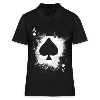 Poker Pokerspieler Texas Holdem - Frauen Polo Shirt - Schwarz - Vorne - Ailine (174cm)