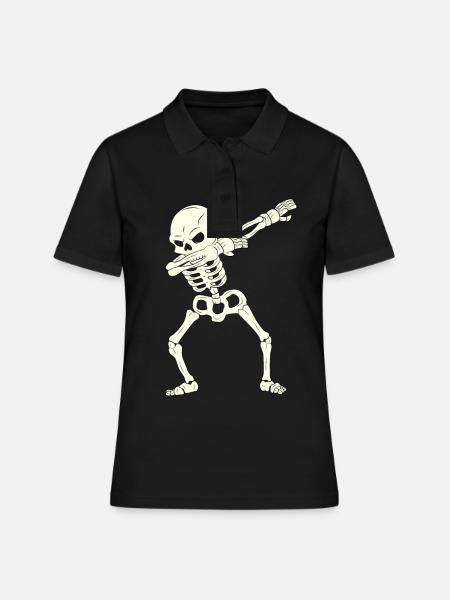 Squelette de dabbing Halloween 2021 Enfants Rapide - Polo Femme - noir