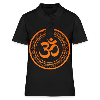 Om Ohm Aum Buddhism Symbole Yoga Sanskrit - Polo Femme - noir - Devant - Ailine (174cm)