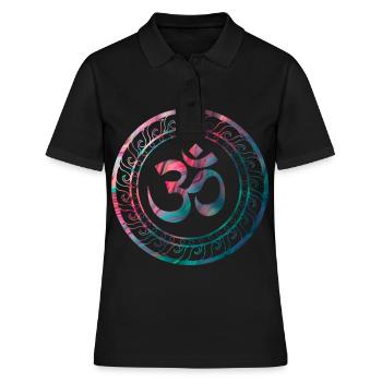 Om Ohm Aum Buddhism Symbole Yoga Sanskrit - Polo Femme - noir - Devant - Ailine (174cm)