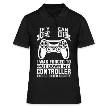Gamer Gaming Jeux vidéo Jeux vidéo - Polo Femme - noir - Devant - Ailine (174cm)