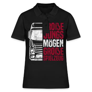 LKW Fahrer Lastwagenfahrer Fernfahrer Trucker - Frauen Polo Shirt - Schwarz - Vorne - Ailine (174cm)