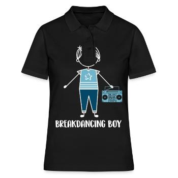 Breakdance Breakdancer Breakdancing - Frauen Polo Shirt - Schwarz - Vorne - Ailine (174cm)