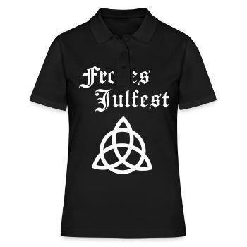 Germanen Heide Heiden Frohes Julfest Wikinger - Frauen Polo Shirt - Schwarz - Vorne - Ailine (174cm)