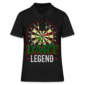 Dart Legend Joueur de fléchettes Bullseye - Polo Femme - noir - Devant - Ailine (174cm)