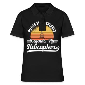 Pilot Hubschrauber Helikopter Spruch Hobbypilot - Frauen Polo Shirt - Schwarz - Vorne - Ailine (174cm)
