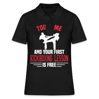 Kickboxing Kickboxer Martial Arts Boxer Sparring - Frauen Polo Shirt - Schwarz - Vorne - Ailine (174cm)