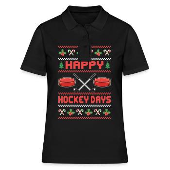 Happy Hockey Days Ugly Christmas Sweater Ice - Polo Femme - noir - Devant - Ailine (174cm)