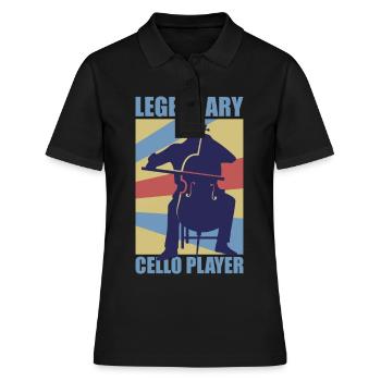 Cello Design für Männer Violinen Outfit für Geige - Frauen Polo Shirt - Schwarz - Vorne - Ailine (174cm)