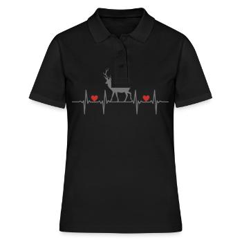 Deer Deer Cow Roe Deer Roe Deer Forest Forest Deer - Women's Polo Shirt - black - Front - Ailine (174cm)