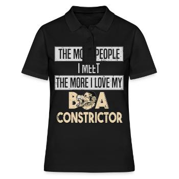 Boa Constrictor Schlange Schlangenliebe - Frauen Polo Shirt - Schwarz - Vorne - Ailine (174cm)