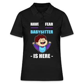 Babysitter Aufpasser Babysitten Babyfüße Hüten Erz - Frauen Polo Shirt - Schwarz - Vorne - Ailine (174cm)