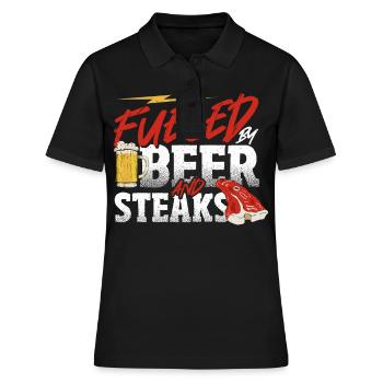 Grillen Grill BBQ Koch Grillsaison Bier Grillieren - Frauen Polo Shirt - Schwarz - Vorne - Ailine (174cm)