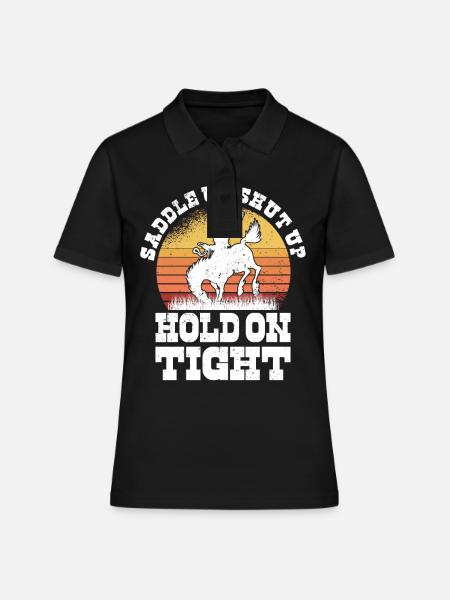 Rodéo Western Cowboy Wild West Retro Horse - Polo Femme - noir