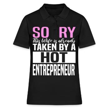 Entrepreneur Chef Ehefrau Partner Startup Stolzer - Frauen Polo Shirt - Schwarz - Vorne - Ailine (174cm)