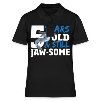 5 Years Old & Still Jaw-Some Mosasaurus Birthday - Frauen Polo Shirt - Schwarz - Vorne - Ailine (174cm)