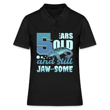 5 Years Old & Still Jaw-Some Mosasaurus Birthday - Frauen Polo Shirt - Schwarz - Vorne - Ailine (174cm)