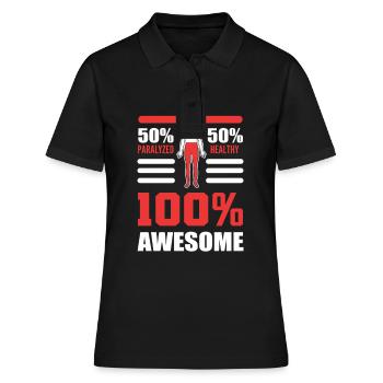 Amputierter Amputation Regierung Prothesen-Bein - Frauen Polo Shirt - Schwarz - Vorne - Ailine (174cm)